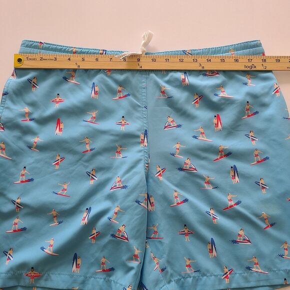 Chubbies Men's Blue Surfer Print Swim Trunks Board Shorts Size Medium - Picture 11 of 11
